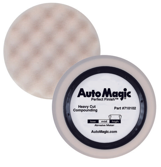 Auto Magic White Waffle Foam Heavy Compounding Pad